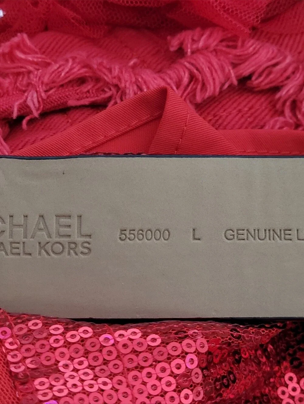 Michael Kors Women's Size LGE Circle-Buckle Genuine Leather Belt Black/ Gold NWT